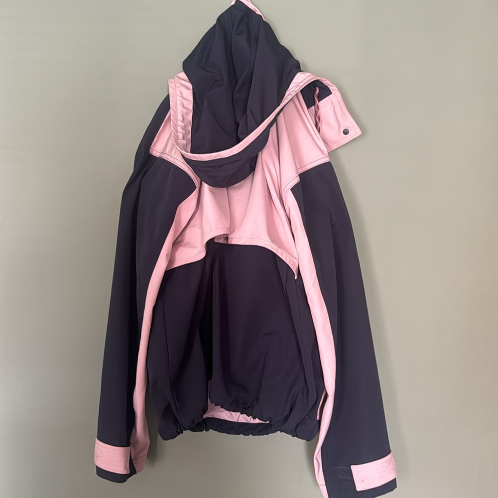 Kari Traa Women’s Waterproof Windbreaker anorak Jacket Navy and Pink Colorblock - Picture 4 of 9